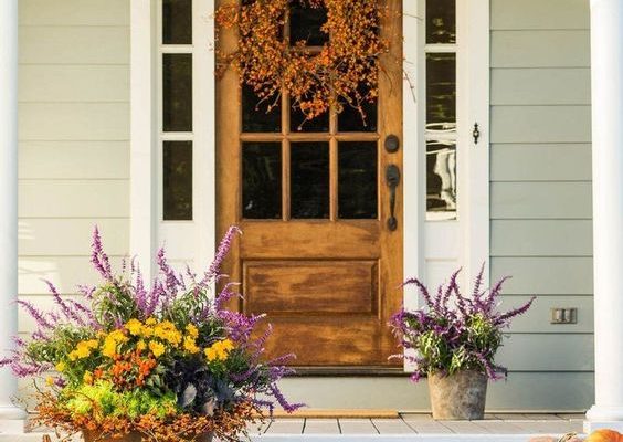 fall decorated front door